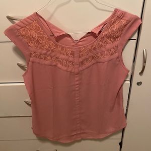 Pink short sleeve blouse